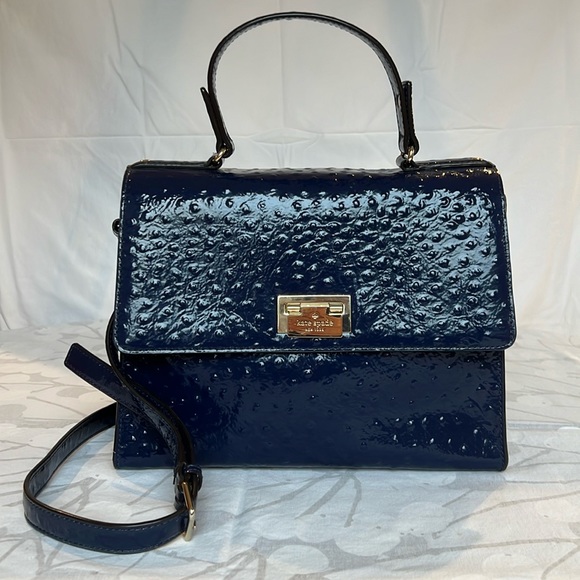 kate spade Handbags - Kate Spade crocodile embossed patent leather handle purse with crossbody strap